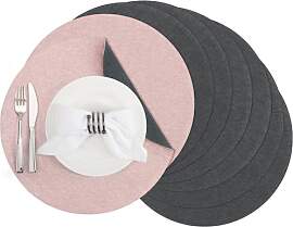 Banchif Tischsets, Durchmesser 38cm Leinenimitat