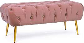 Bank Giacinta aus Samt, modern gepolstert, Rosa