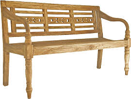 Bank MOYO, 3-Sitzer, Mahagoni, natur-antik