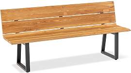 Bank Nova anthrazit - 160 cm Teak gebürstet