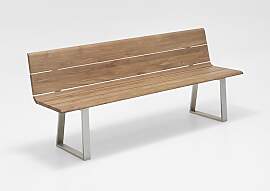 Bank Nova Edelstahl - 180 cm Teak recycled