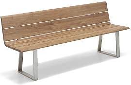 Bank Nova Edelstahl - 200 cm Teak geölt