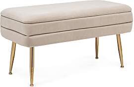 Bank Pavlina aus Samt, modern mit Stauraum, Beige, 