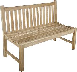 Bank SOLO 2-Sitzer, 120 cm ohne Armlehnen Teak