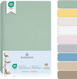 BARBONS Spannbettlaken für Baby/Kinderbett - 100% 