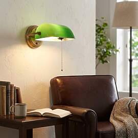 BARCELONA LED Vintage Banker Wandleuchte Gold