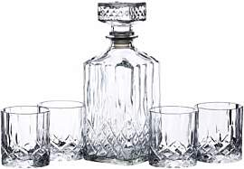 BarCraft Whisky Karaffe und Glas Geschenkset,
