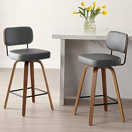 Barhocker 2er Set mit Lehne 65 cm Sitzhöhe –