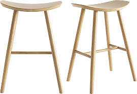 Barhocker aus hellem Holz H65 cm (2er Set) DEMORY