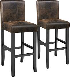 Barhocker aus Kunstleder - antikbraun, 2er Set