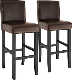 Barhocker aus Kunstleder - braun, 2er Set