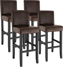 Barhocker aus Kunstleder - braun, 4er Set