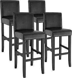 Barhocker aus Kunstleder - schwarz, 4er Set