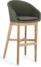 Barhocker Coachella aus Teakholz mit Kissen,