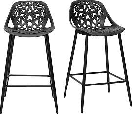 Barhocker Design mit schwarzem Barockmuster 66 cm