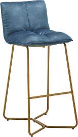 Barhocker Fonia Blau Samt Gepolstert