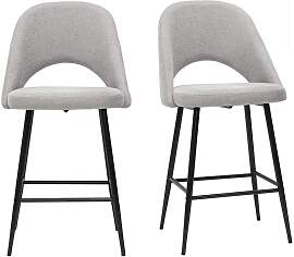 Barhocker grauer Stoff mit Samteffekt H65cm