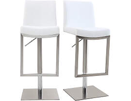 Barhocker höhenverstellbar weiß und verchromter