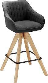 Barhocker Leonie Dunkelgrau Webstoff Drehbar