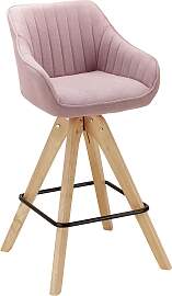 Barhocker Leonie Rosa Webstoff Drehbar Gepolstert