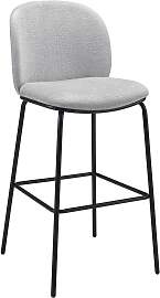 Barhocker Malea Hellgrau Chenille Gepolstert