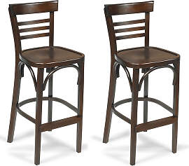 Barhocker mit Lehne aus Holz EPOCA/22 (2er-Set)