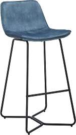 Barhocker Nery Blau Samt Gepolstert