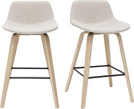 Barhocker skandinavisches Design beige und Holz
