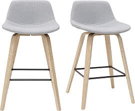 Barhocker skandinavisches Design hellgrau und Holz 
