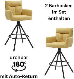Barhocker STOLKOM "Sofia", gelb (gelb,