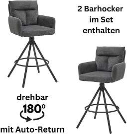 Barhocker STOLKOM "Sofia", grau (grau,