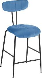 Barhocker Tylor Blau Samt Gepolstert