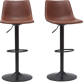 Barhocker Vintage PU Hellbraun 2er Set NEW ROCK