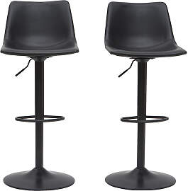 Barhocker Vintage PU schwarz 2er Set NEW ROCK
