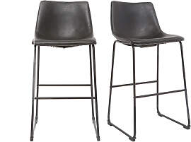 Barhocker Vintage PU Schwarz 73 cm 2er Set NEW ROCK