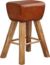 Barhocker WL6.011 ca. 43x75 cm Braun/Echtleder