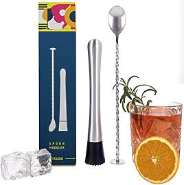 Barlöffel und Cocktails Stössel Set, Edelstahl