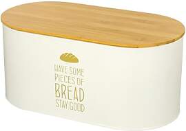 Baroni Home Brotkasten aus Metall mit Holzdeckel,