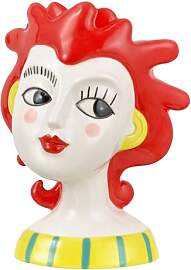Baroni Home Keramikvase mit Gesicht, handbemalt,