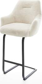 Barstuhl Alja-Flex Plüsch Creme-Weiß