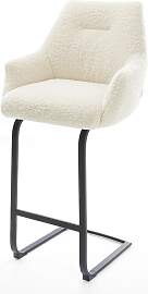 Barstuhl Alja-Flex Teddystoff Beige Freischwinger