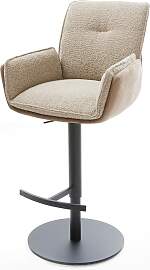 Barstuhl Nela-Flex Materialmix Schlamm Drehfuß