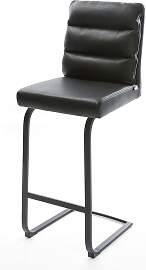 Barstuhl Pela-Flex Echt-Leder Schwarz
