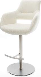 Barstuhl Yago-Flex Bouclé Weiß Drehfuß