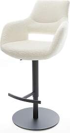 Barstuhl Yago-Flex Bouclé Weiß Drehfuß