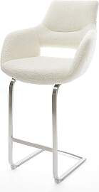 Barstuhl Yago-Flex Bouclé Weiß Freischwinger