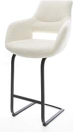 Barstuhl Yago-Flex Bouclé Weiß Freischwinger