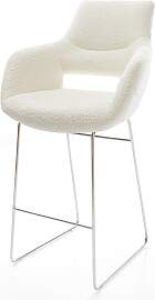 Barstuhl Yago-Flex Bouclé Weiß Kufengestell