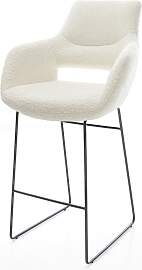 Barstuhl Yago-Flex Bouclé Weiß Kufengestell