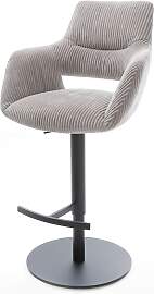 Barstuhl Yago-Flex Cord Silbergrau Drehfuß